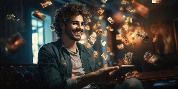 Pemain hoki es dalam suasana digital